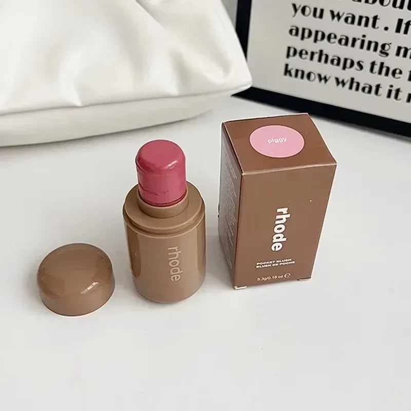 Rhode Pocket Blush LIP Stick Lip And Cheek Hydrating Stick Natural Rouge Powder Blush Cream Lipstick Cheek Easy To Apply Colo