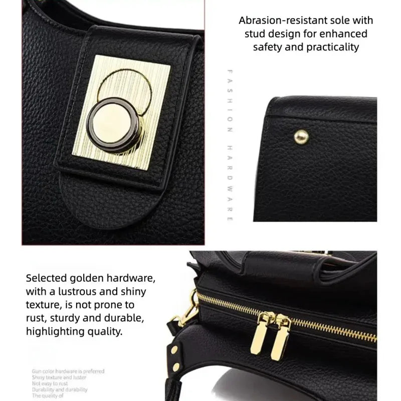 New Women's Handbags, Fashionable Tote Bags, High-End Shoulder Bags, Large-Capacity Commuter Bags, Simple and Versatile Casual Bags, Water-Resistant Crossbody Bags