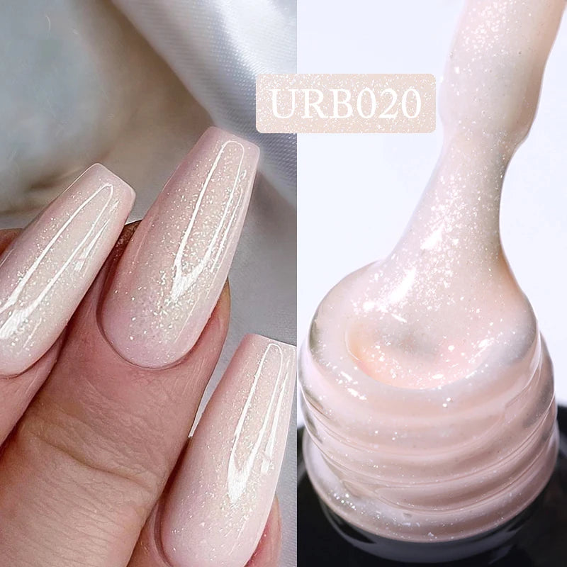 UR SUGAR Blue Color Rubber Base Gel Nail Polish Gold Glitter Base Gel Top Coat Soak Off UV LED Gel Nail Art Varnish Manicure