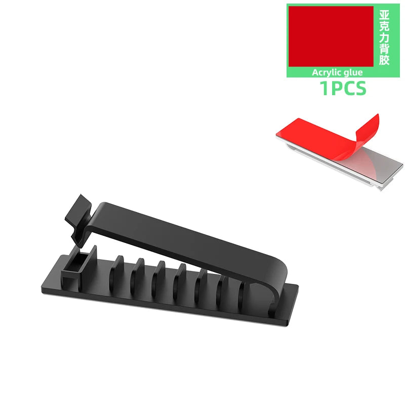 1/3/5 PCS 5/8/10 Slots Self-Adhesive Cable Organizer Clips Wire Holder for Office TV PC Ethernet Under Desk USB Cord Management