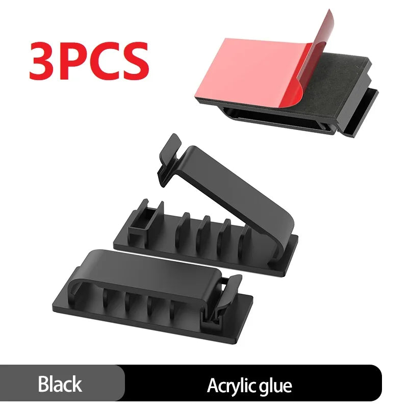 1/3/5 PCS 5/8/10 Slots Self-Adhesive Cable Organizer Clips Wire Holder for Office TV PC Ethernet Under Desk USB Cord Management