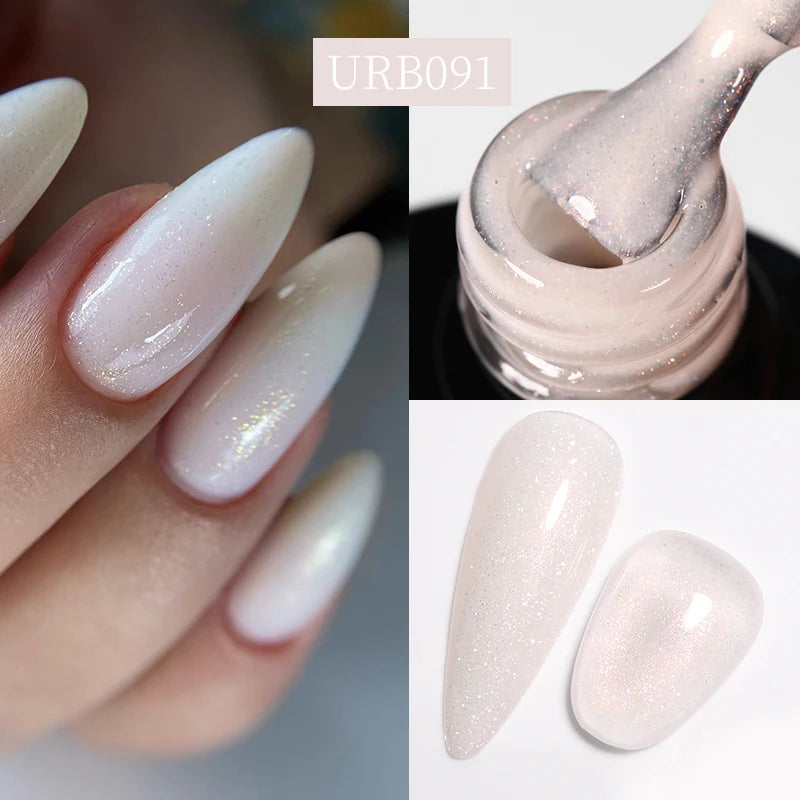 UR SUGAR Blue Color Rubber Base Gel Nail Polish Gold Glitter Base Gel Top Coat Soak Off UV LED Gel Nail Art Varnish Manicure