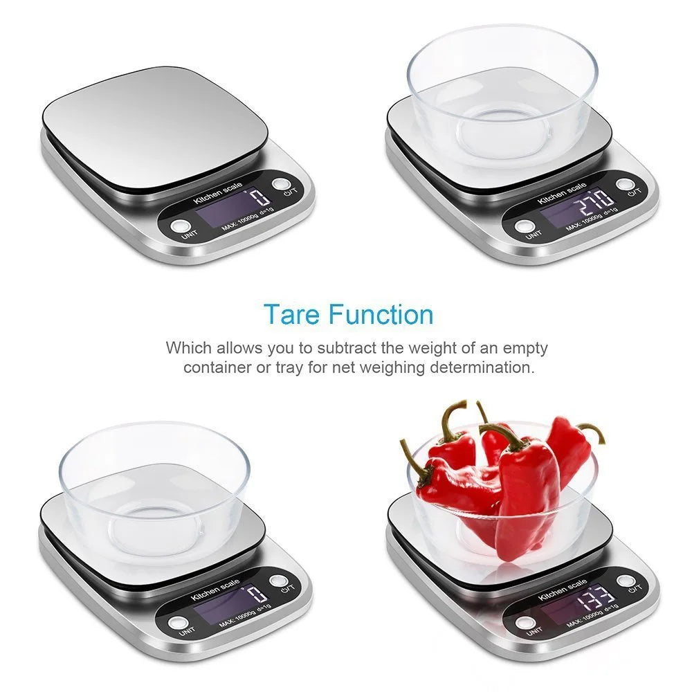 5/10kg Digital Kitchen Scale Stainless Steel LCD Electronic Food Scale Jewelry Coffee Baking Portable High-quality Kitchen Tool