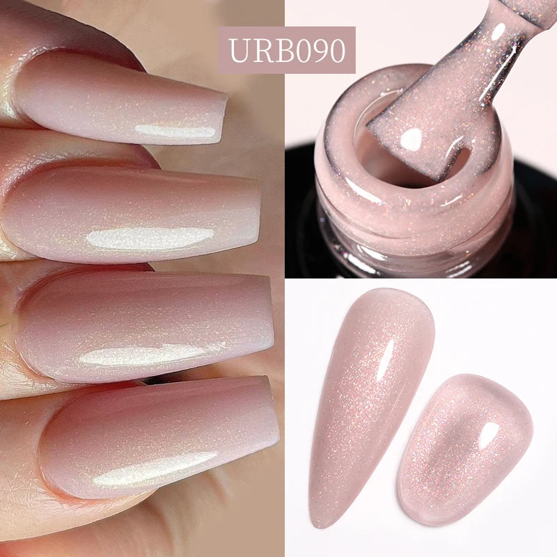 UR SUGAR Blue Color Rubber Base Gel Nail Polish Gold Glitter Base Gel Top Coat Soak Off UV LED Gel Nail Art Varnish Manicure