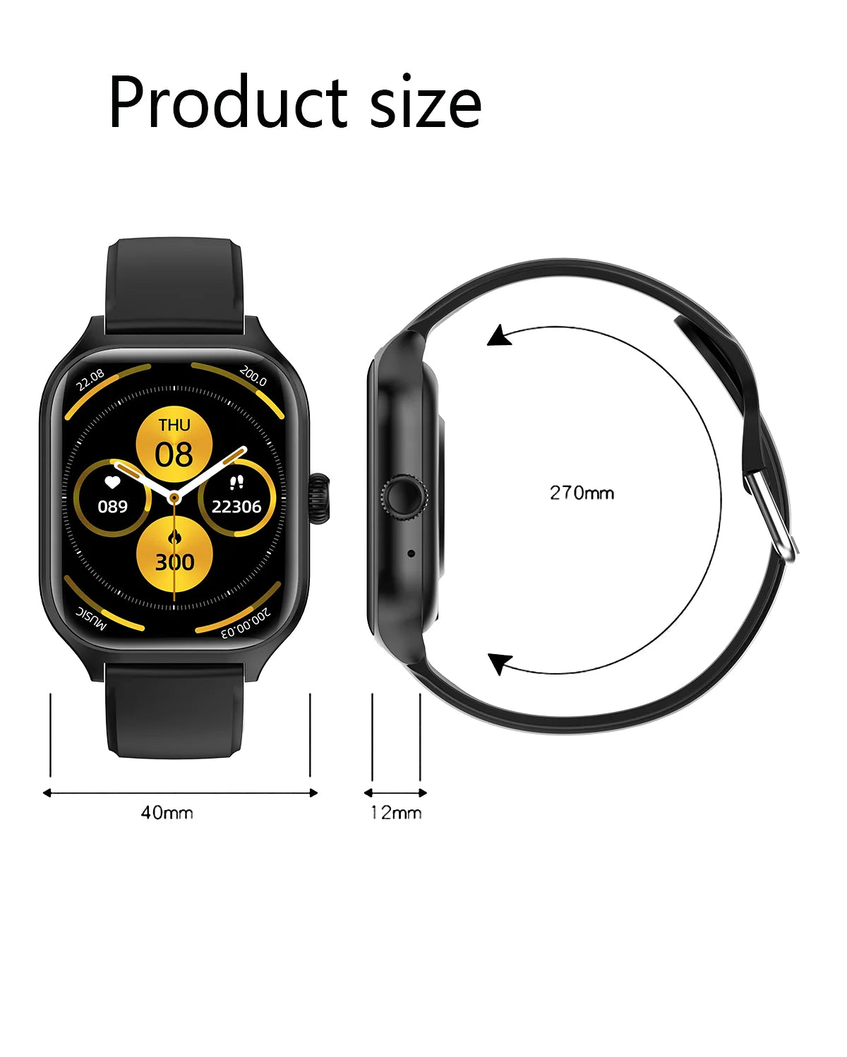 HOMEFISH C20 Smartwatch 1.77-inch HD Display Bluetooth Call Message Alert Sports Mode Smartwatch For Men Women