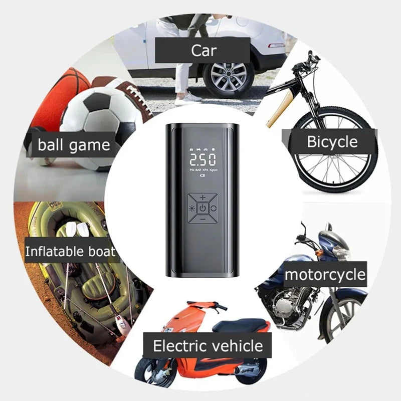 LEIBOO Wireless Air Pump 150psi Portable Electric Tire Inflator For Car Bicycle Motorcycle Mini Air Compressor Tire Air Injector