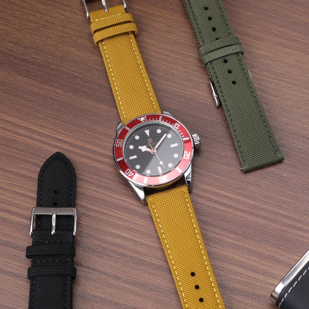 18mm 19mm 20mm 21mm 22mm 24mm Waterproof Sailcloth Watch Strap Two-Sided Nylon Watchband Quick Release Band Sport Belt For Men