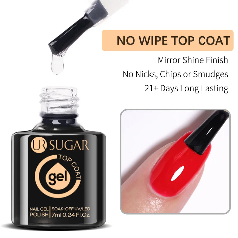 UR SUGAR Blue Color Rubber Base Gel Nail Polish Gold Glitter Base Gel Top Coat Soak Off UV LED Gel Nail Art Varnish Manicure