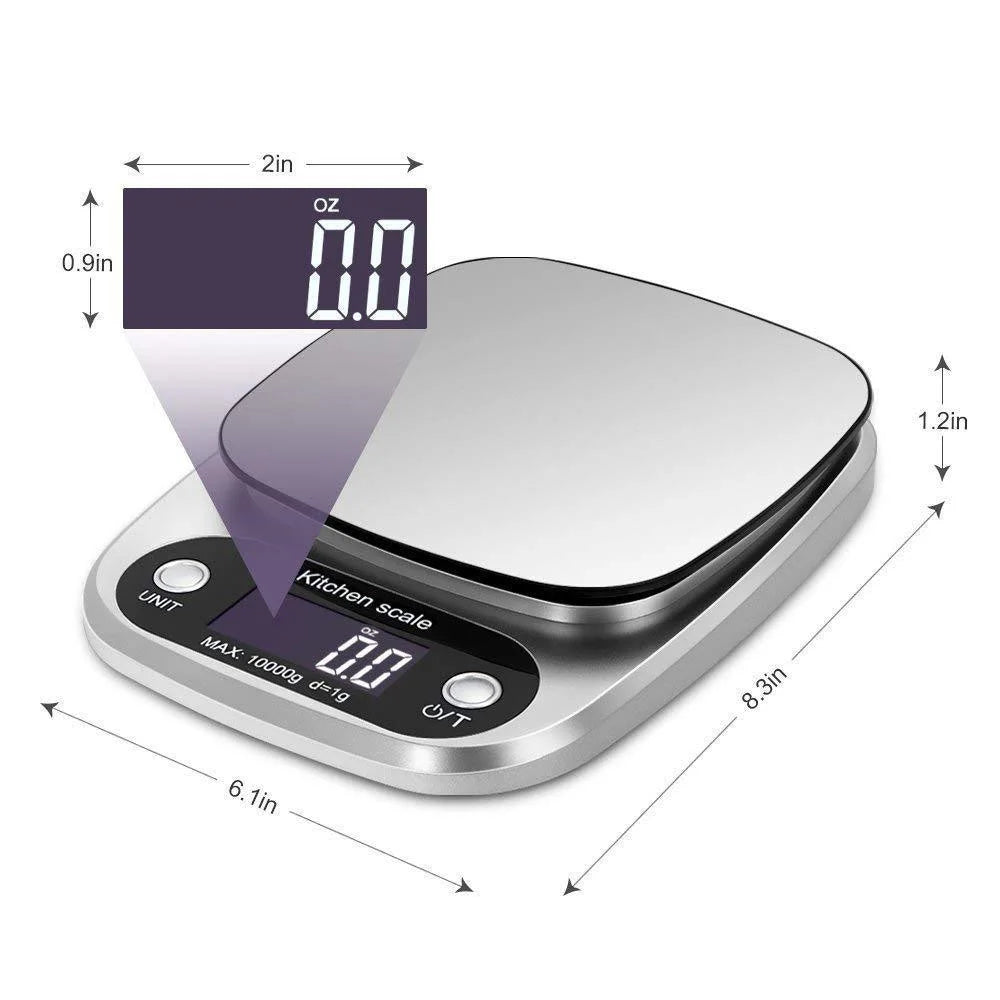 5/10kg Digital Kitchen Scale Stainless Steel LCD Electronic Food Scale Jewelry Coffee Baking Portable High-quality Kitchen Tool