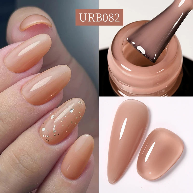 UR SUGAR Blue Color Rubber Base Gel Nail Polish Gold Glitter Base Gel Top Coat Soak Off UV LED Gel Nail Art Varnish Manicure