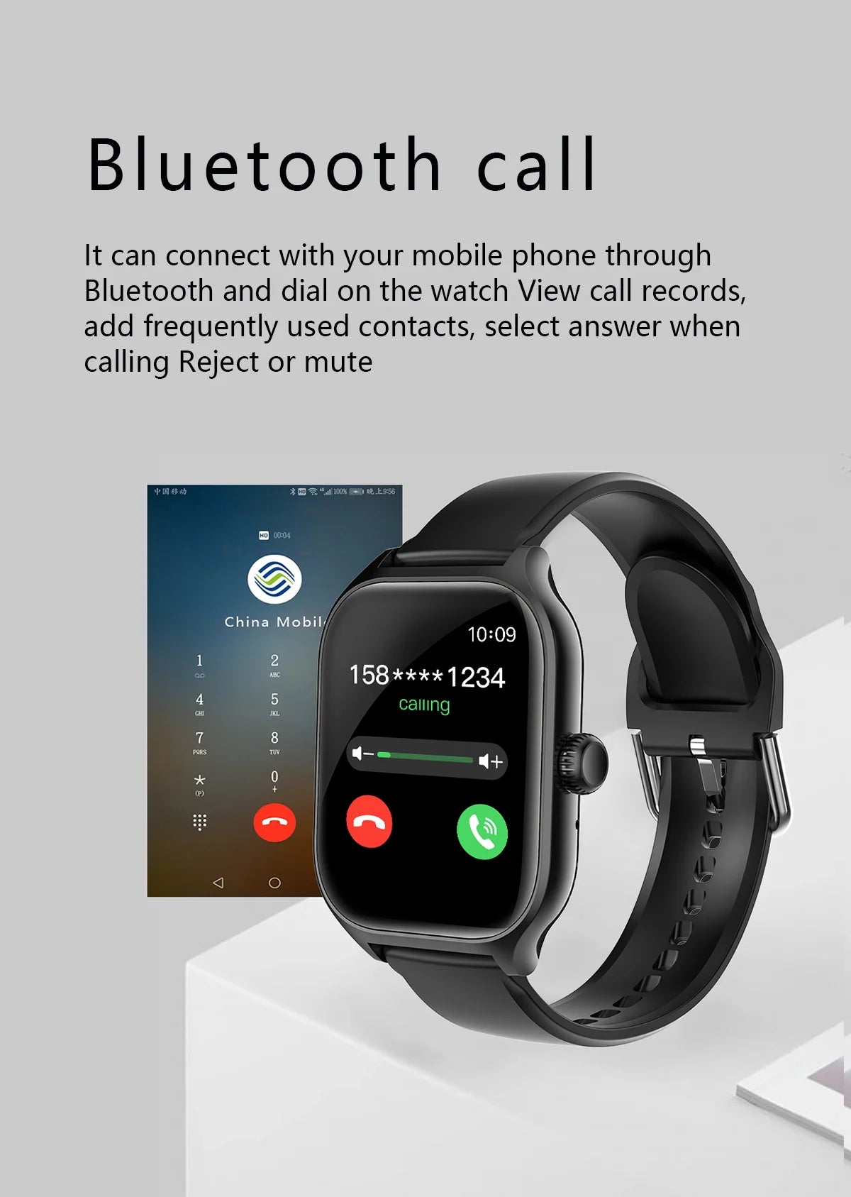 HOMEFISH C20 Smartwatch 1.77-inch HD Display Bluetooth Call Message Alert Sports Mode Smartwatch For Men Women