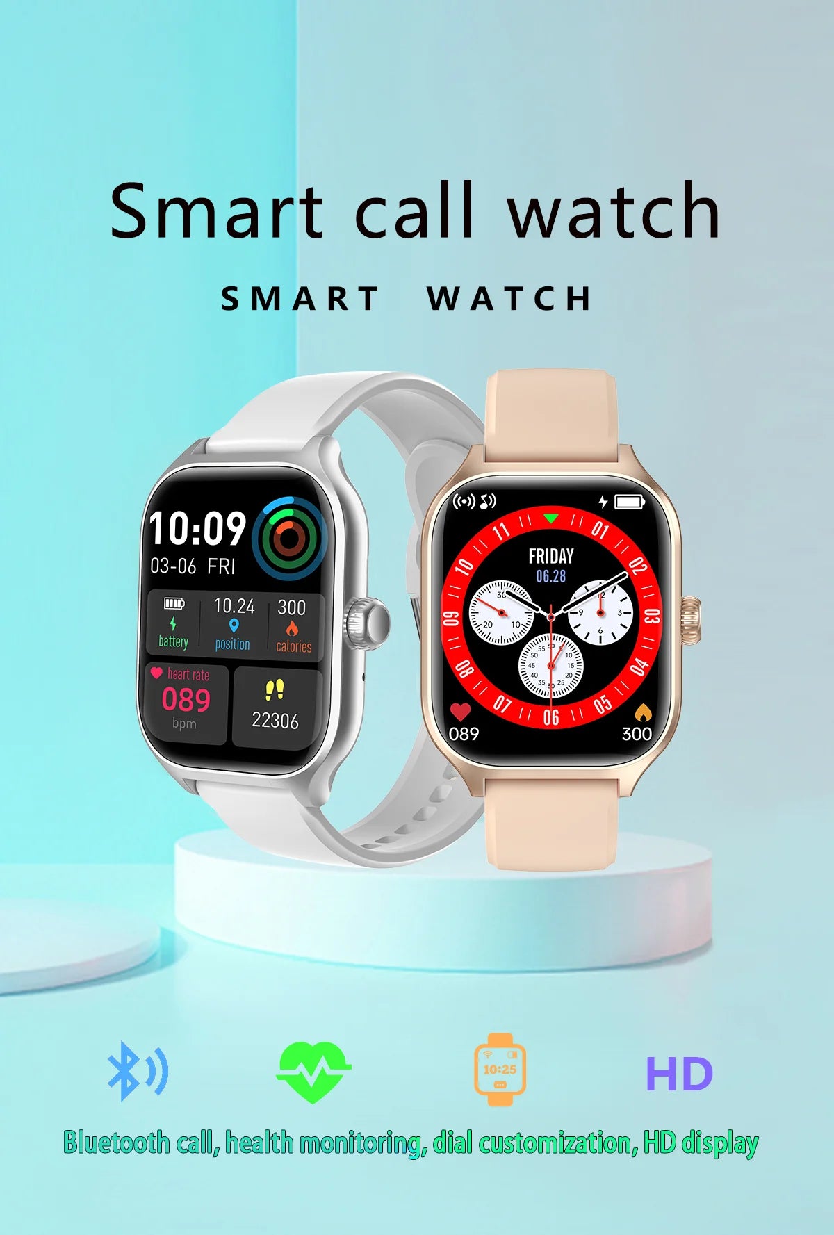 HOMEFISH C20 Smartwatch 1.77-inch HD Display Bluetooth Call Message Alert Sports Mode Smartwatch For Men Women