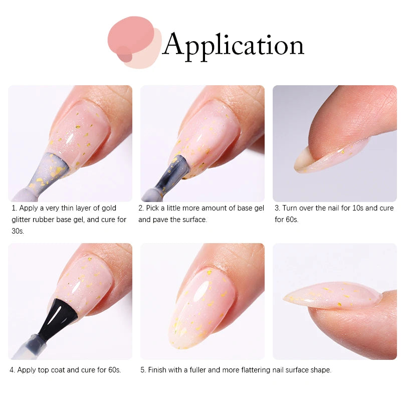 UR SUGAR Blue Color Rubber Base Gel Nail Polish Gold Glitter Base Gel Top Coat Soak Off UV LED Gel Nail Art Varnish Manicure