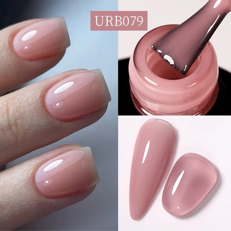 UR SUGAR Blue Color Rubber Base Gel Nail Polish Gold Glitter Base Gel Top Coat Soak Off UV LED Gel Nail Art Varnish Manicure