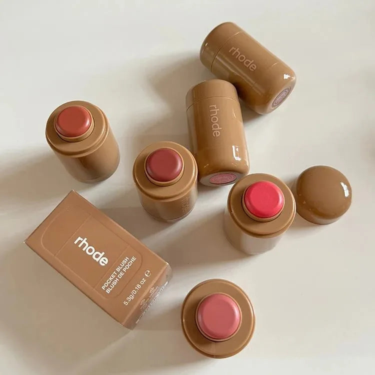 Rhode Pocket Blush LIP Stick Lip And Cheek Hydrating Stick Natural Rouge Powder Blush Cream Lipstick Cheek Easy To Apply Colo