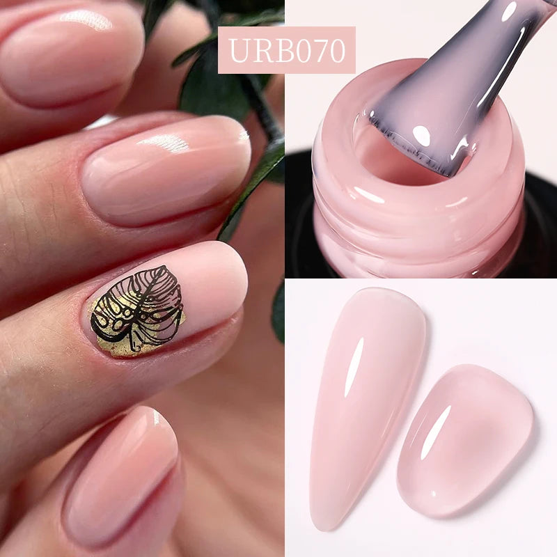 UR SUGAR Blue Color Rubber Base Gel Nail Polish Gold Glitter Base Gel Top Coat Soak Off UV LED Gel Nail Art Varnish Manicure